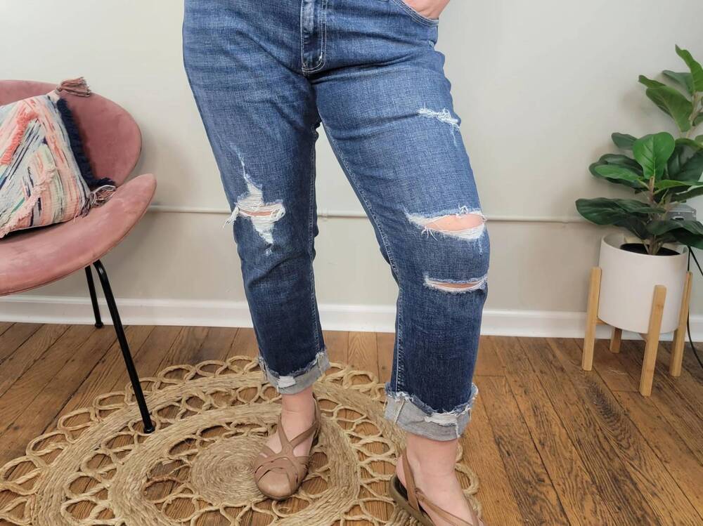 NEW KANCAN tara slim boyfriend jeans in blue